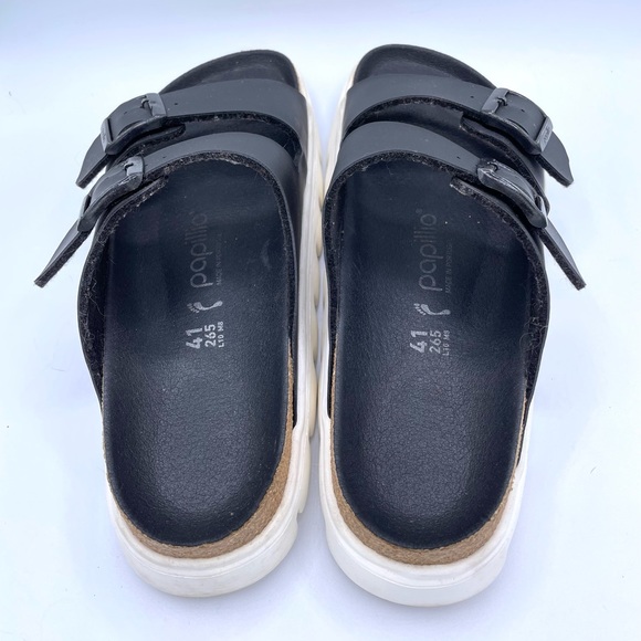 Birkenstock, Papillo, Black Grosgrain Fabric Platform Sandals - Picture 5 of 6